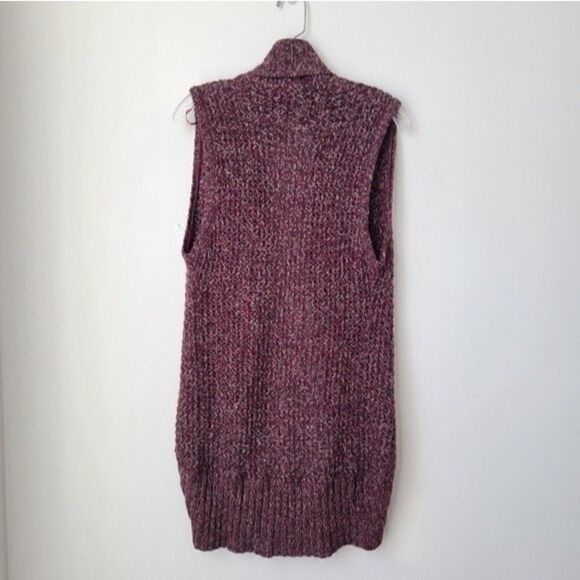 Open Cardigan Shurnk Sleevesless Marble Marron Size Small - Picture 9 of 9